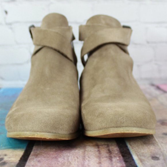 Sole Society Brigitte Brown Suede Back Zip Stacked Heel Ankle Boots US 10 - Picture 4 of 10